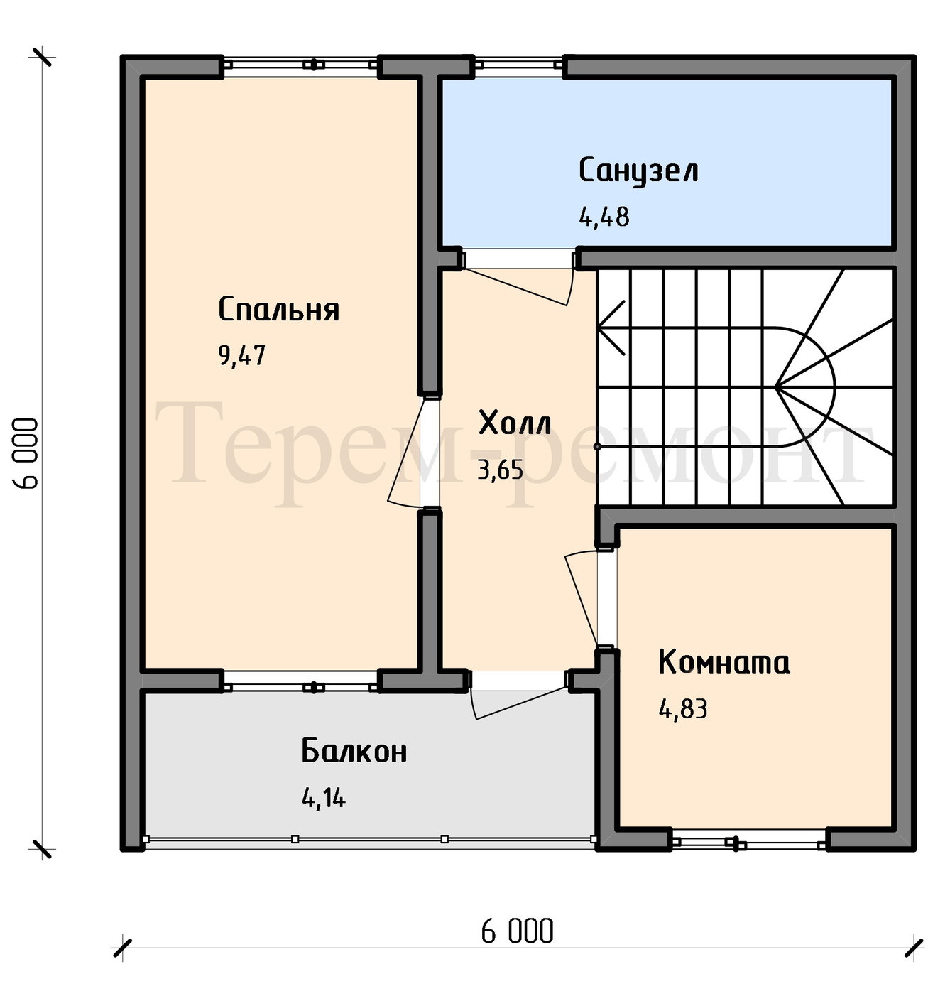 Проект каркасного дома Д60в2