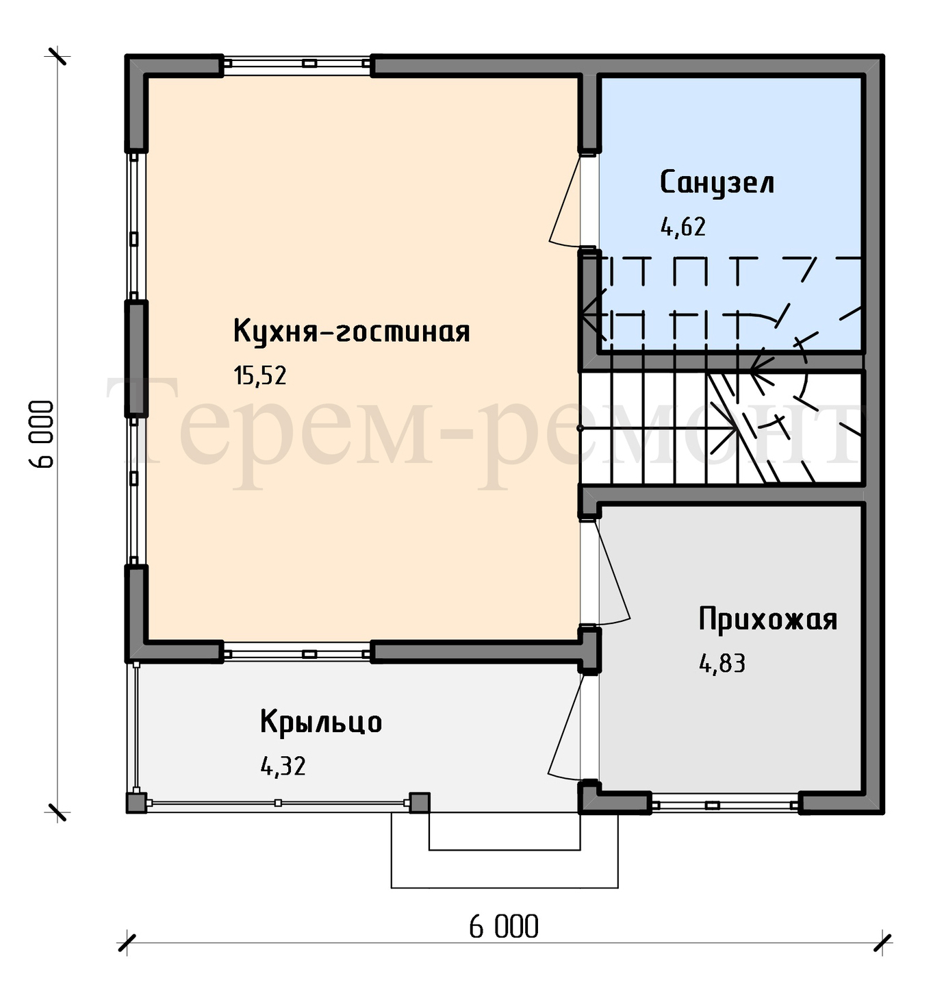 Проект каркасного дома Д60в2