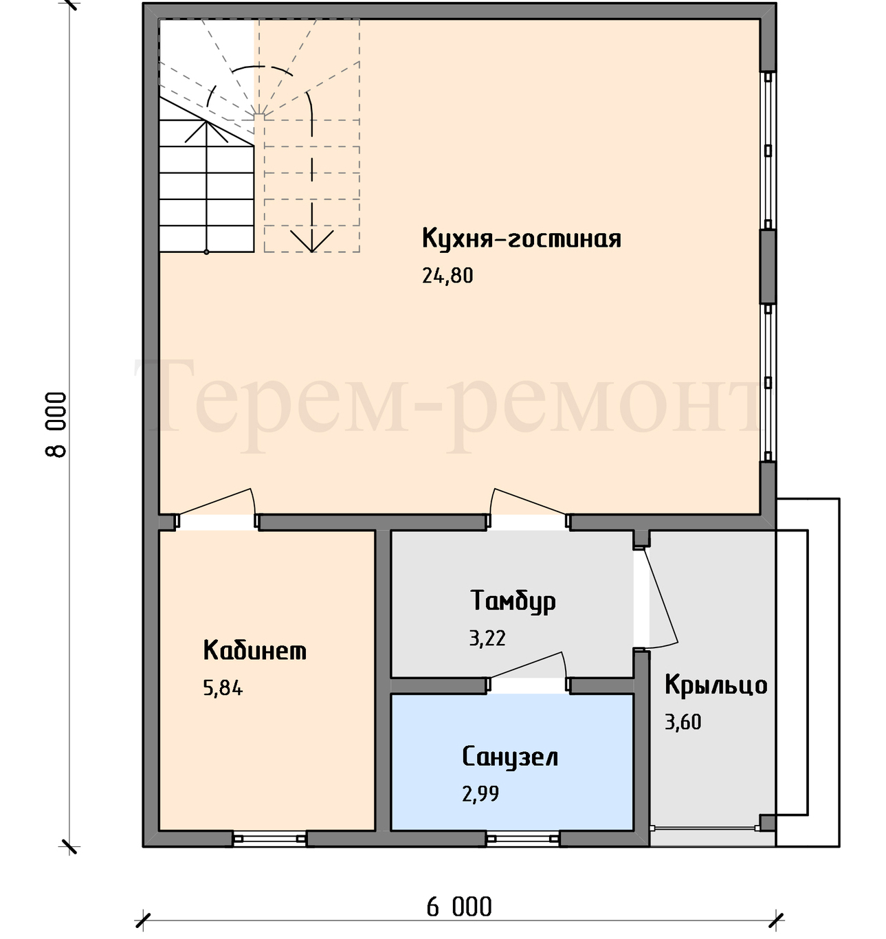 Проект каркасного дома Д75